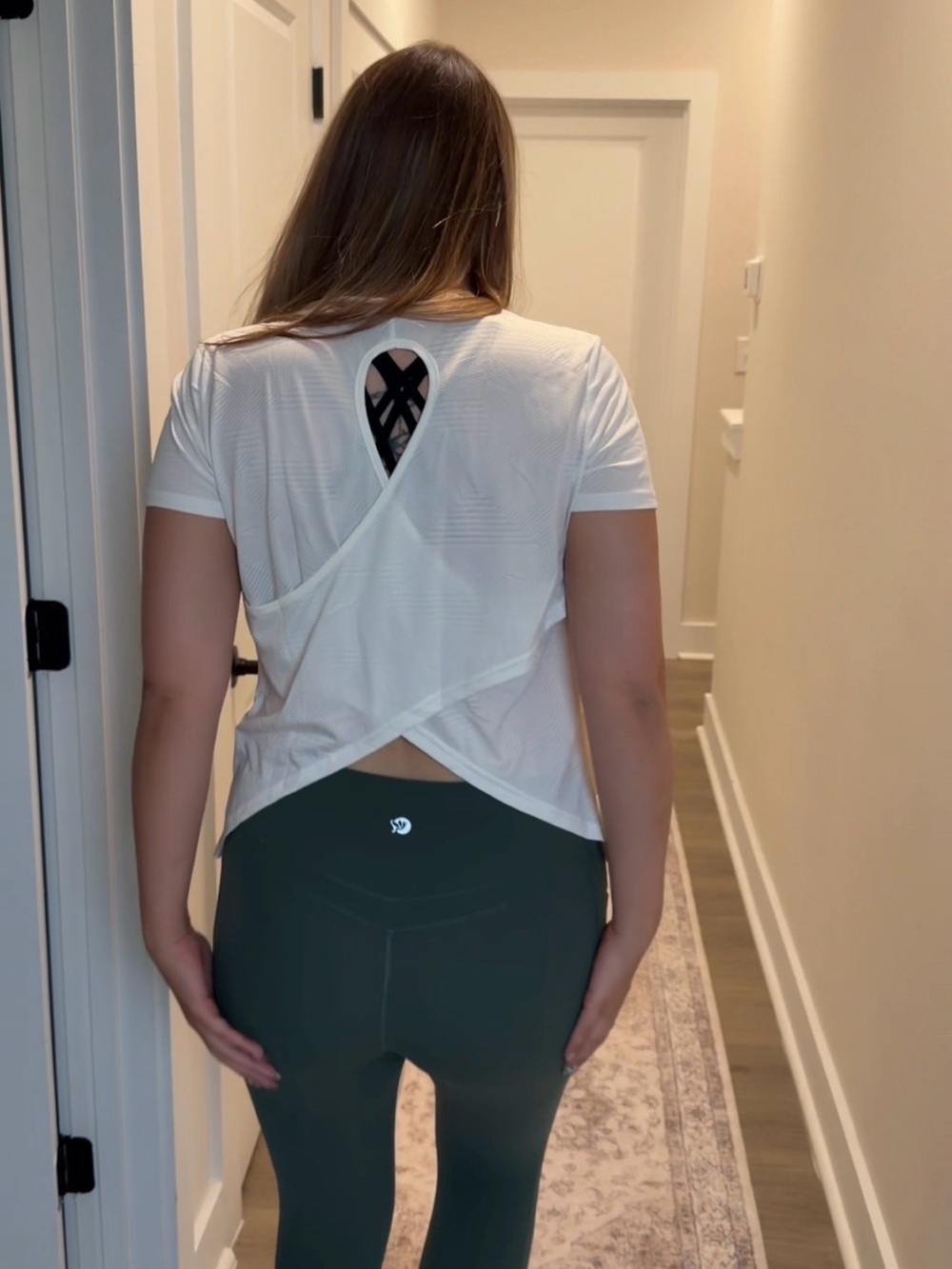 Amazon White Short-Sleeve Crisscross Back Active Tee
